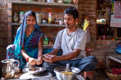 husband and wife in India cooking husband and wife in India cooking