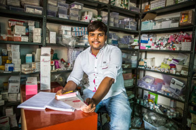 Pharmacist Kapil Kumar Srivastava pictured with his supplies. Private facilities like this one are often able to offer a broad range of contraceptive methods, such as injectables.
—Kanpur Nagar, Uttar Pradesh, India Pharmacist Kapil Kumar Srivastava pictured with his supplies. Private facilities like this one are often able to offer a broad range of contraceptive methods, such as injectables.
—Kanpur Nagar, Uttar Pradesh, India