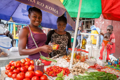 Two adolescent females at the market in Kinshasa Two adolescent females at the market in Kinshasa